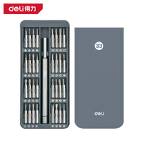 DELI Portable Manual Hand Tool Kit Precision Screwdriver Set 33 in 1 Wireless Cordless Magnetic Small Bit