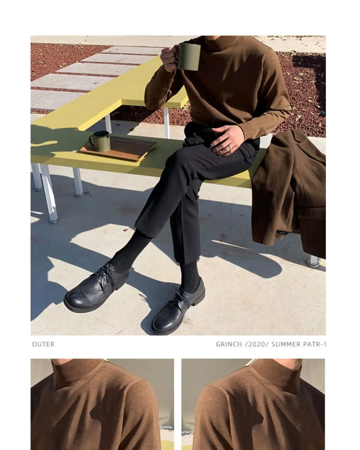 Half-turtleneck Sweater for Men, Long-sleeved Korean Style Trendy Knitted Sweater with Bottoming Shirt, Hong Kong Style Casual