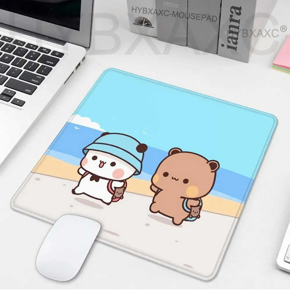HYBXAXC Cute Cartoon Couple DUDU BUBU Mousepad Small LockEdge Mouse Pad For Gamers Computer DeskPad Rectangular Anti-slip Rubber