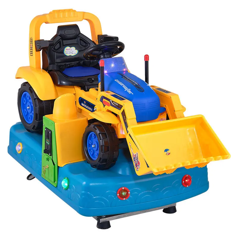

Digger-shaped Coin-operated Rocking Car Ride for Children's Toys at the Amusement Park