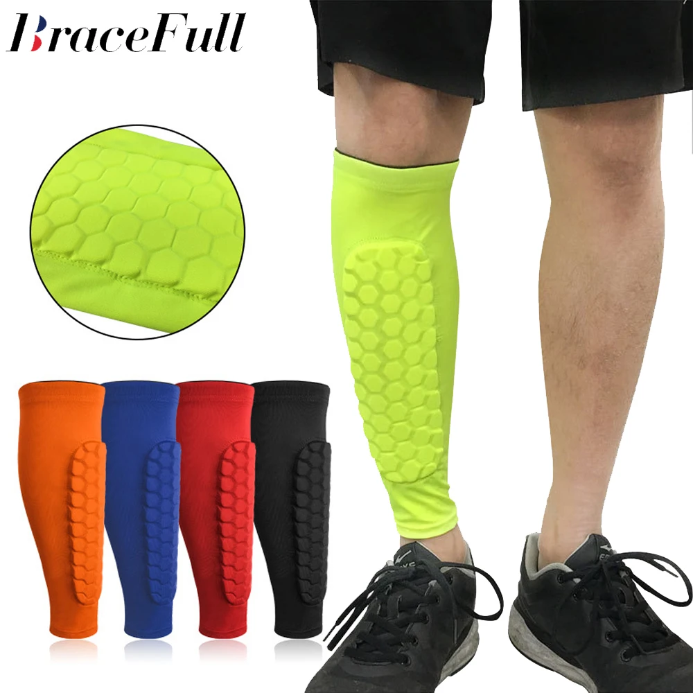 

1Pcs Football Shin Guards Leg Sleeves Honeycomb Nylon Support Sock Shin Protector Soccer Gear Soccer Shields Sports Legging