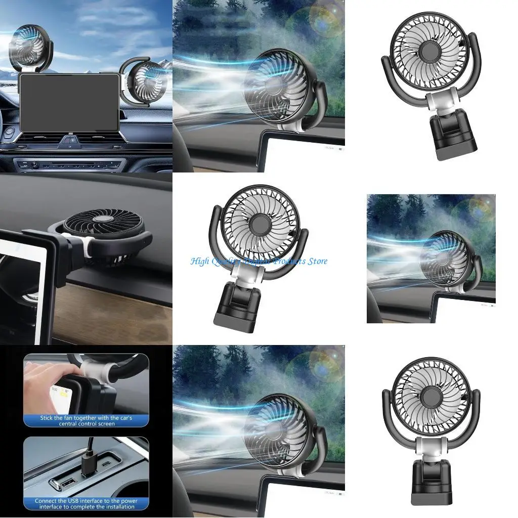 

U2JE Car Fan Cooling Car Fan 3 Speed USB 360 Degree Adjustable Electric Car Coolers
