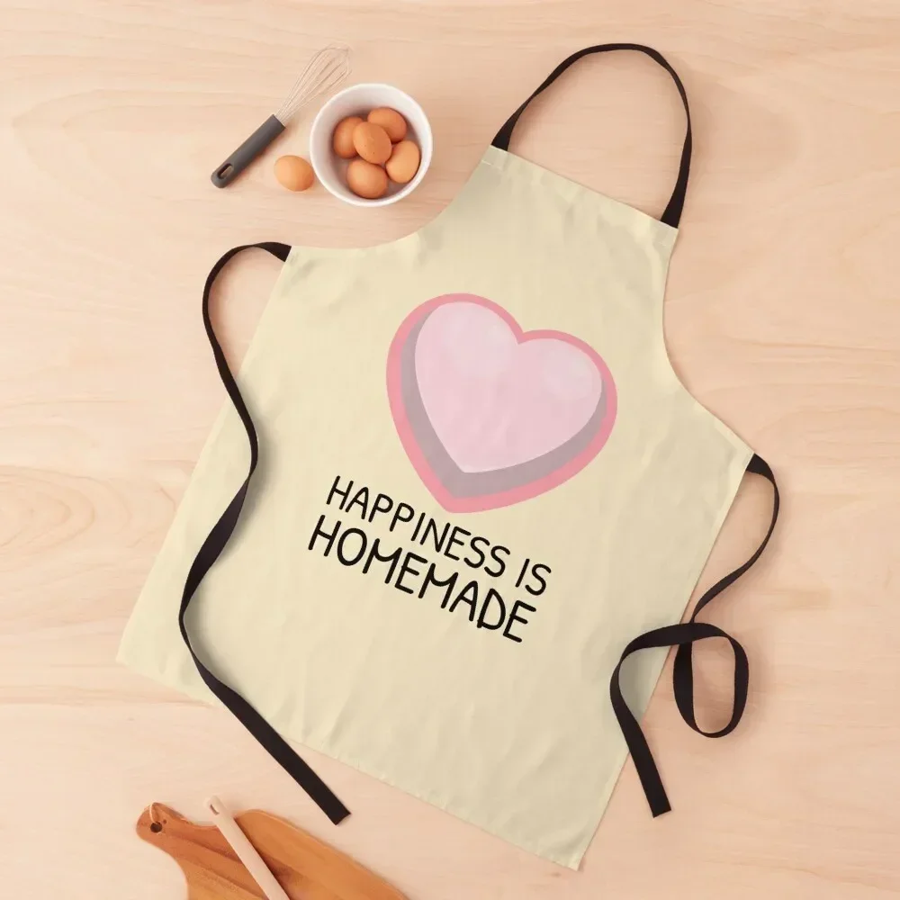 

Happiness is Homemade Pink Thick Heart Apron Christmas gift kitchen girl Home Supplies Kitchen For Men Apron