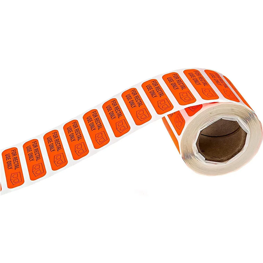 برتقالي "فقط للاستخدام المباشر للأمعاء" 500 قطعة 0.39*1.5 بوصة ملصق مزخرف مقاوم للماء