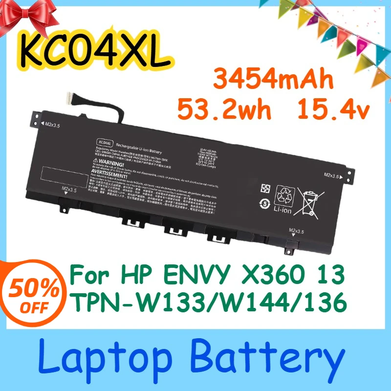 

KC04XL 3454mAh 53.2wh 15.4v Battery for HP ENVY X360 13 TPN-W133/W144/136