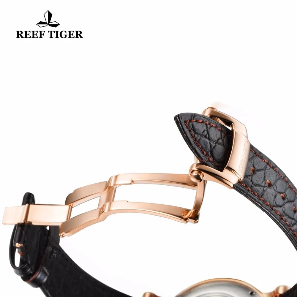 Imagem -04 - Reef Tiger-mens Real Tourbillon Relógio de Pulso Automático Relógio Mecânico Sapphire Crystal Business Ver Novo Masculino