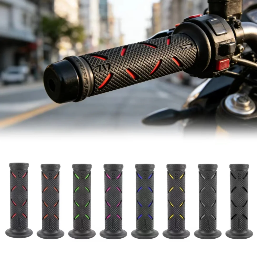 1pair 22mm Motorcycle Rubber Handlebar Grips Non-slip Motorbike Modification Parts Handles For Honda Suzuki Ducati Benelli image 2