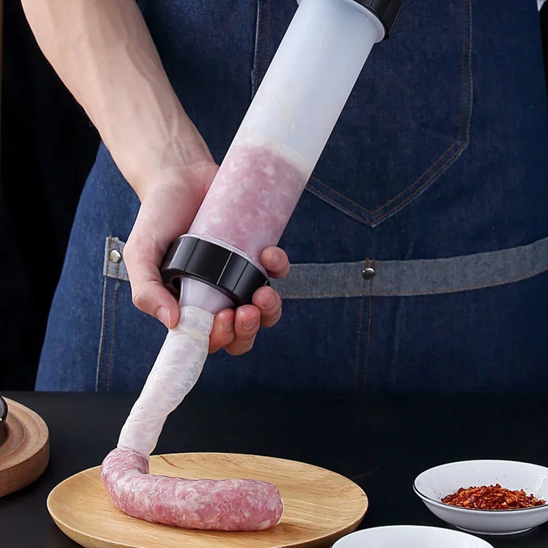 1 Juego de dispositivo de enema para el hogar, herramientas para hacer salchichas hechas a mano, dispositivo de llenado de salchichas pequeño, herramienta para enema con aguja de carne