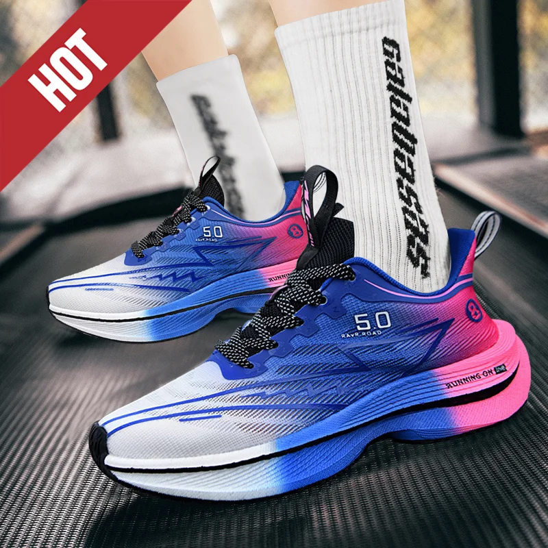 

Кроссовки для фитнеса, повседневные карбоновые марафонские мужские спортивные легкие женские удобные спортивные нескользящие прогулочные кроссовки