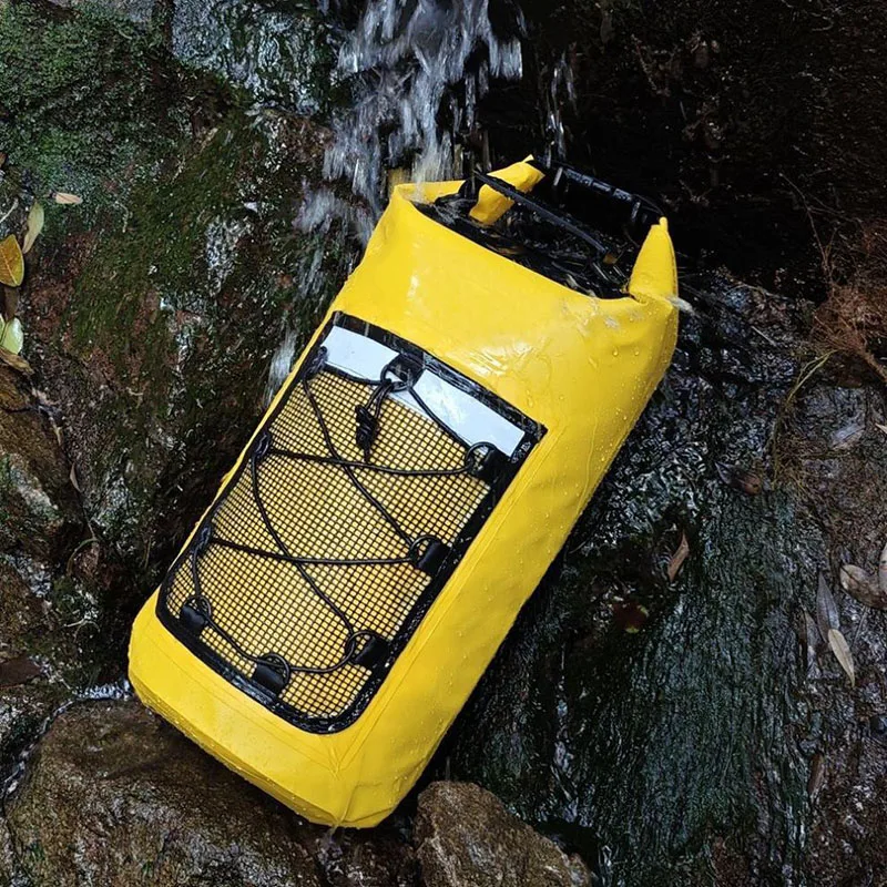 40L العائمة حقيبة جافة للتجديف بالكاياك السباحة الشاطئ مقاوم للماء الرياضات المائية تجمع القوارب على ظهره شبكة كاياك لفة حقيبة سفر