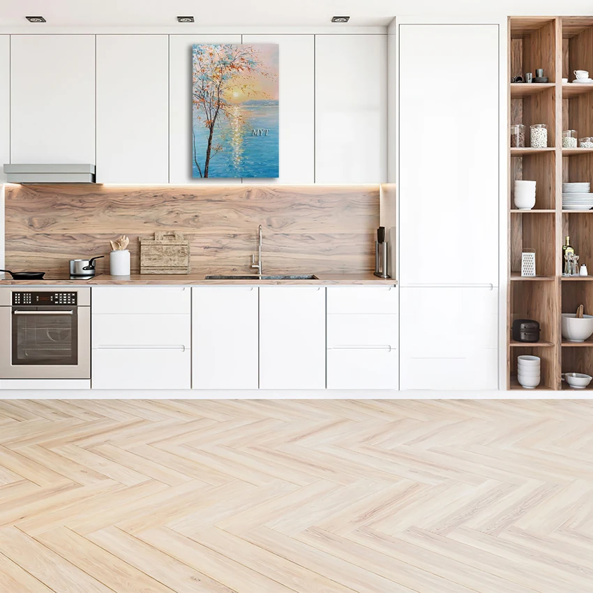 

Beautiful Abstract Scenery Art Wall Picture, Tree Landscape Oil Paintings, Acrylic Texture, Frameless, Decoration Canvas Artwork