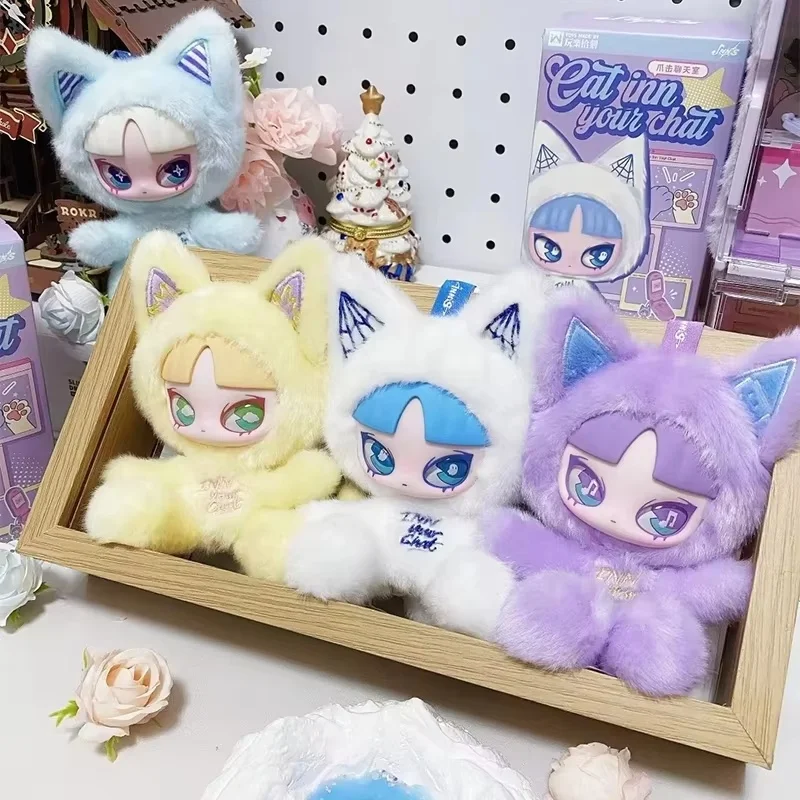 القط نزل الدردشة الخاصة بك سلسلة 15 سنتيمتر الفينيل تحصيل لعبة صندوق أعمى زخرفة العصرية للفتيات الأطفال عيد ميلاد هالوين هدية سر