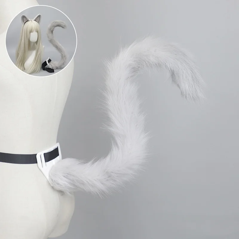 Novo peludo artesanal anime orelha de gato heandband pelúcia cauda de gato noite festa vestir-se simulação orelhas cosplay cauda pro acessórios