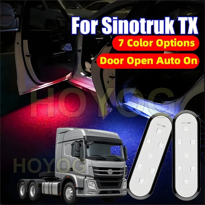 Fit for Sinotruk HOWO TX Heavy Truck 2018-2026 USB Rechargeable LED Car Door Light featuring a Magnetic Sensor