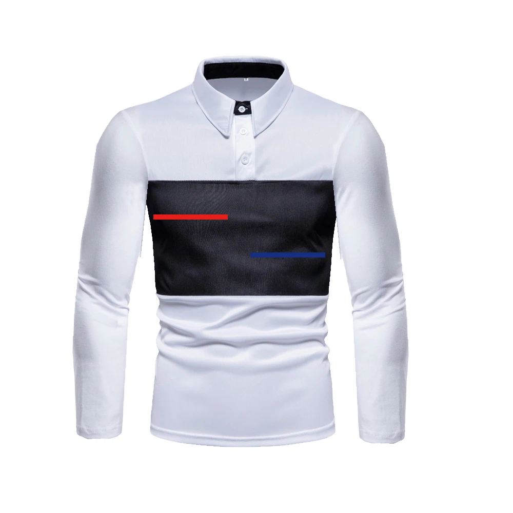 HDDHDHH Brand High Quality Men's Long Sleeve Polo Shirt Lapel Top