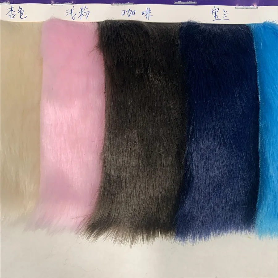 90cm * 160cm Solid Shaggy Faux Fur Fabric Long Pile Fur Costumes Crafts DIY Imitation mink Fur Knit Fabric Sztuczna tkanina