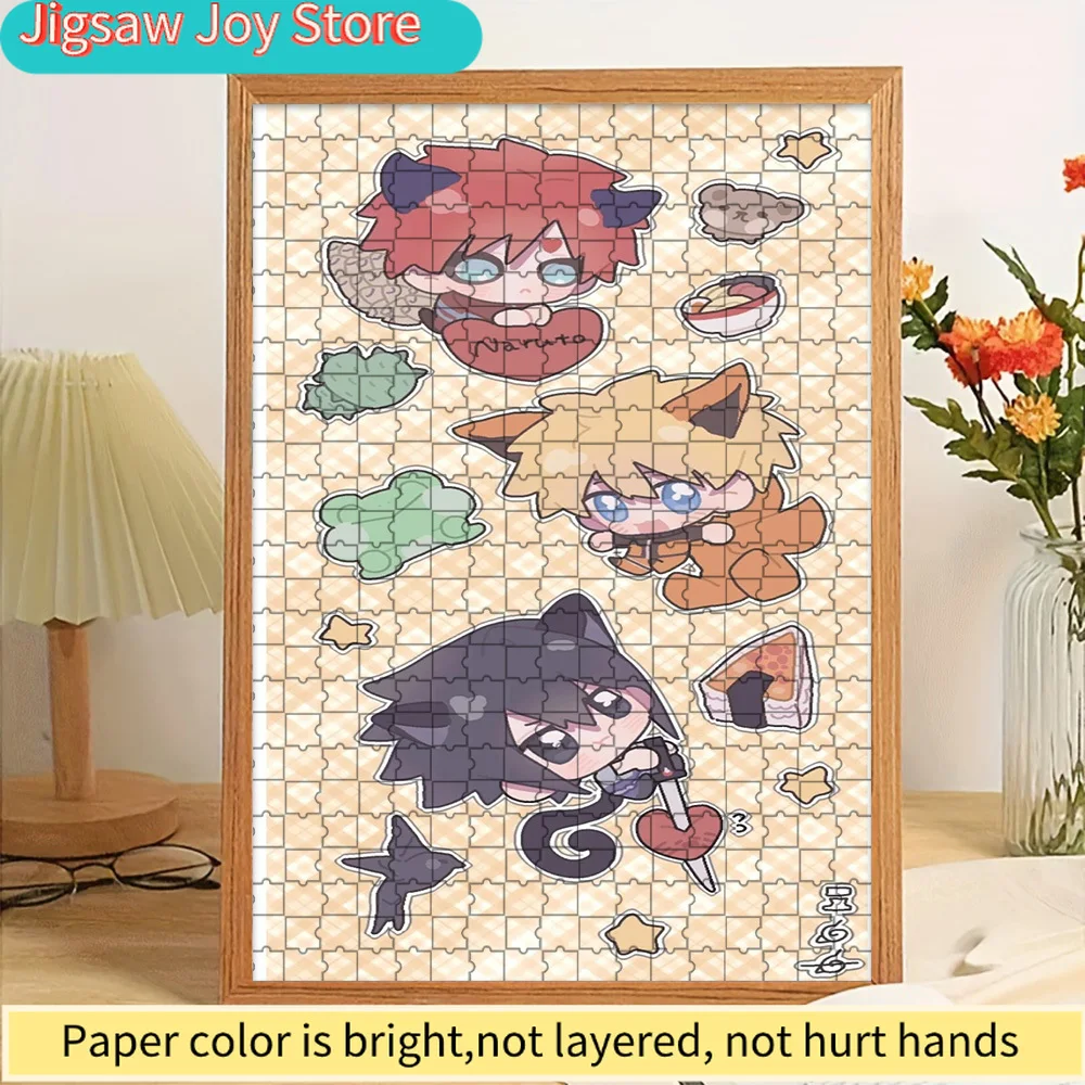 

Пазл с изображением персонажей аниме Наруто: Гаара, Наруто Узумаки, Саске Учиха, с узором в виде кошачьих ушек, премиум-качество, яркий принт высокой четкости, размер S