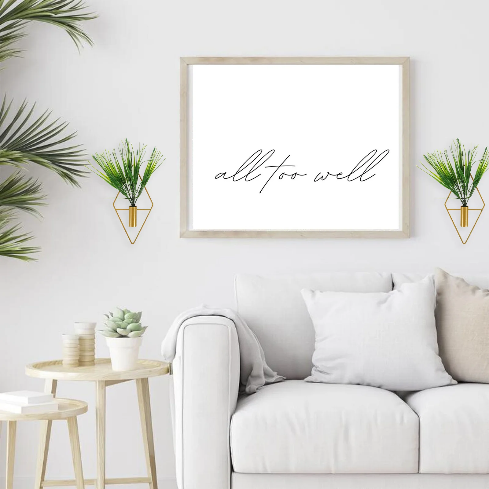 

2Pcs Realistic Artificial Wall Mounted Bonsai Plant Ornaments Compact Fake Green Plant Decor for