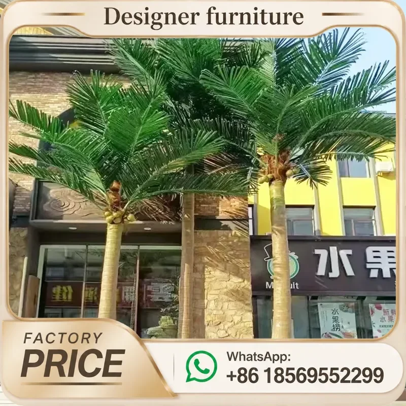 For Artificial Palm Tree 5m Tall Fake Coconut Plant Large Indoor Outdoor Tropical Home Garden Decoration Realistic Greenery