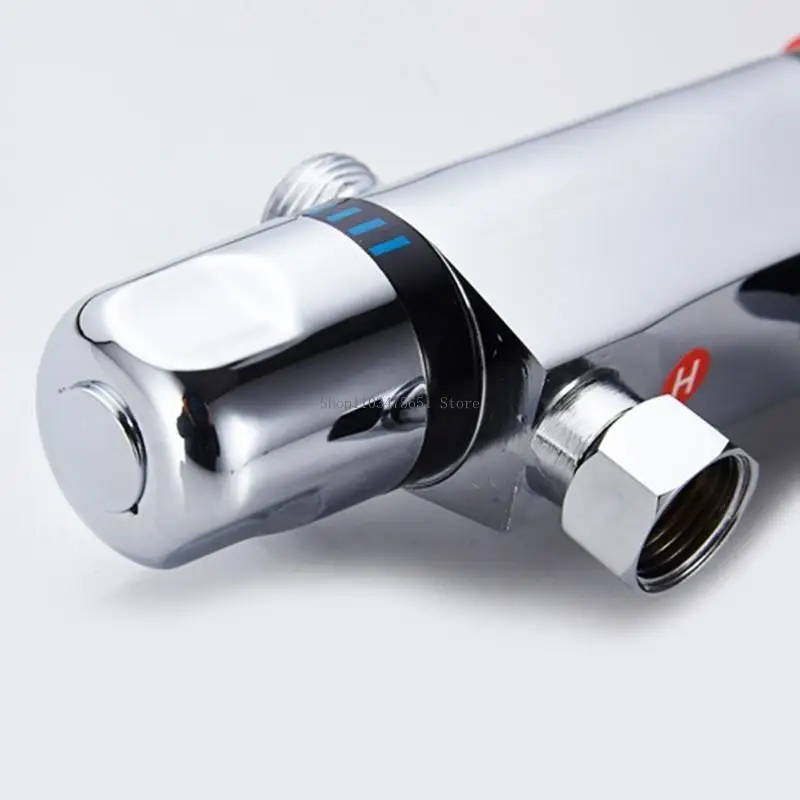 خلاط ثرموستاتي للتحكم في مستوى المياه، صنابير خلاط دش معدنية مثبتة على الحائط #5