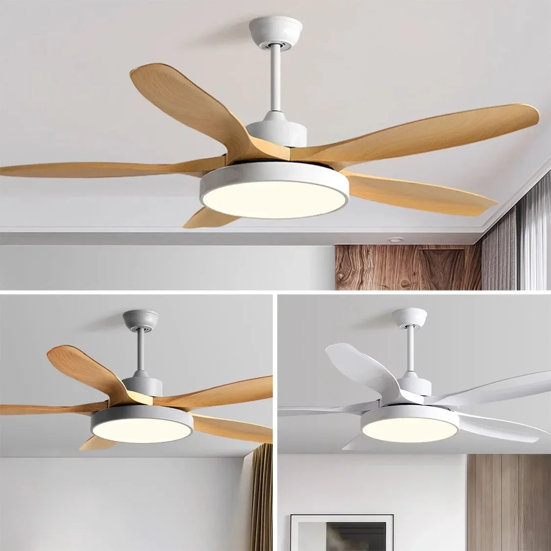 Large wind fan light dining room, living room ceiling fan light household light fan integrated