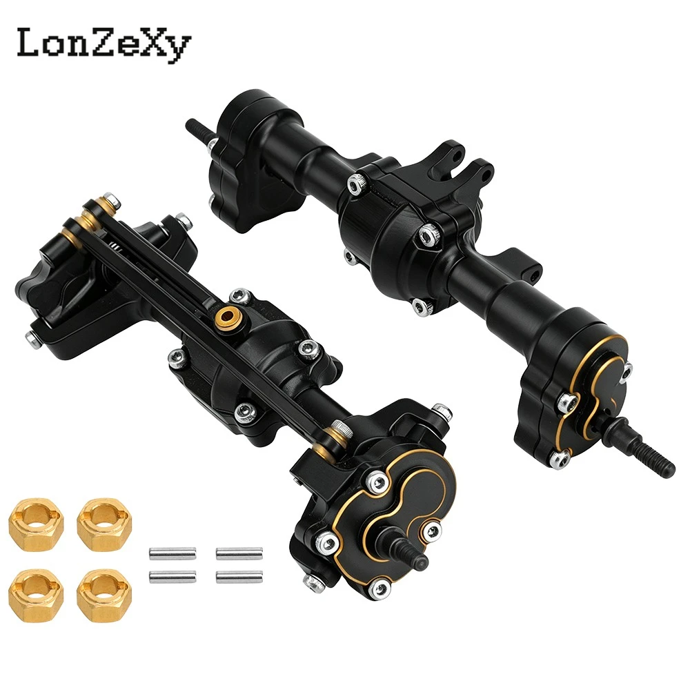 Full Brass Front Rear Portal Axle Set For 1/24 FMS FCX24 Power Wagon K5 FCX18 LC80 RC Crawler Upgrade Parts