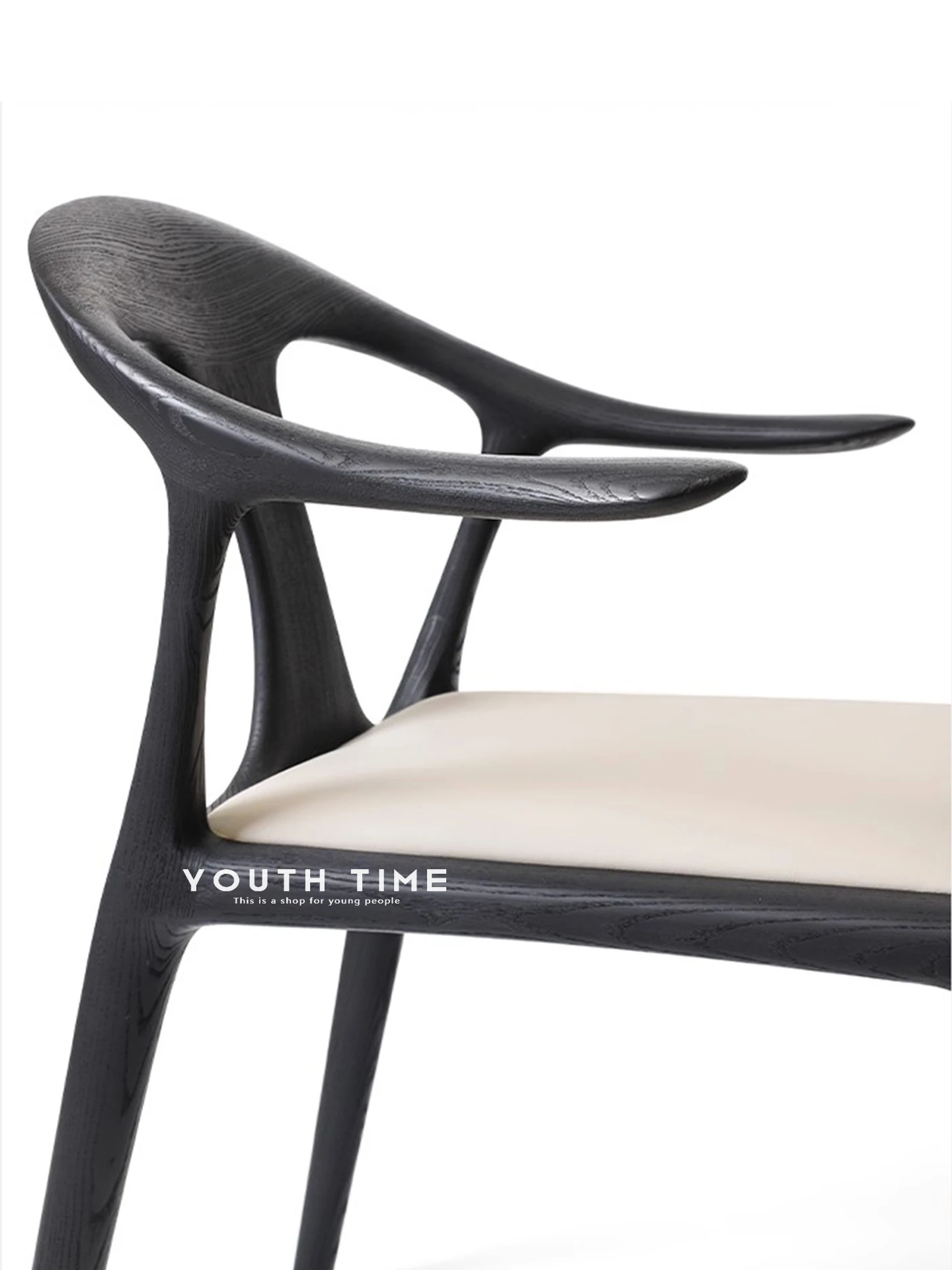

Italian minimalist designer solid wood dining chair high-end surprise white wax wood hotel book chair tea chair office