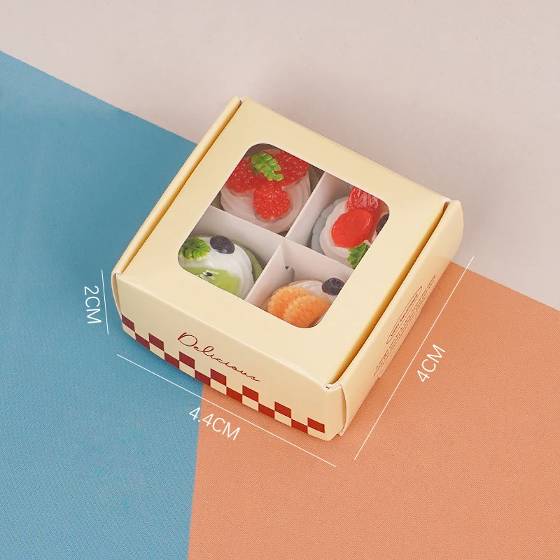 Xm2PCS Miniatuur Voedseldecoratie Poppenhuis DIY Accessoires 1/12 Nieuw Poppenhuis Simulatie Lege Taart Dessertdoos Model