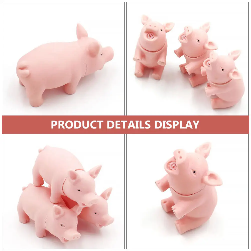 3Pcs Pet Sound Chewing Plaything Pig Shape Durable Molar Plaything Relieve Stress Pet Chewing Toys Practical Dog Chew Toy