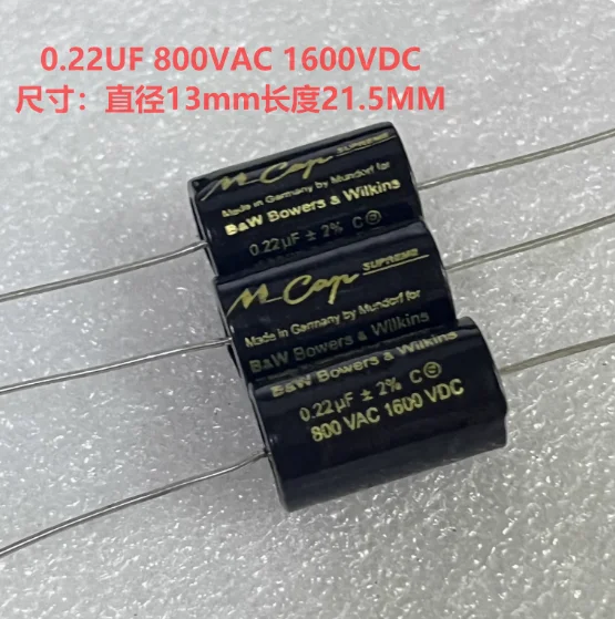 2pcs/lot Munodrf Mcap Supreme Customized Edition 0.22uf 800VAC 1600VDC +2% 13x21.5mm Audio capacitor free shipping