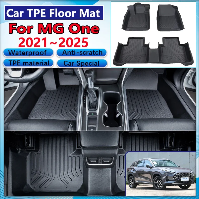 For MG One 2024 Car Accessories 2021~2025 Floor Mat Dirt-resistant Mud Carpet Non-slip LHD Full 3D TPE Foot Pad Leather Cushion