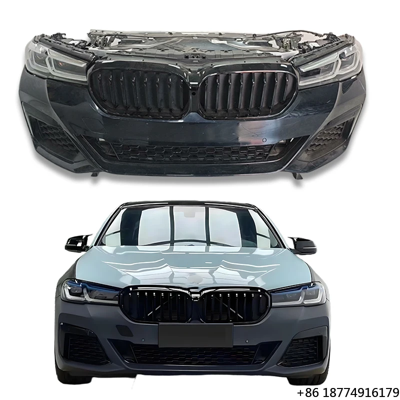 

Suitable for 5 Series 530li 525li G30 G38 M Sport Front Bumper Assembly, Front Nozzle Headlight Grille Car Kit
