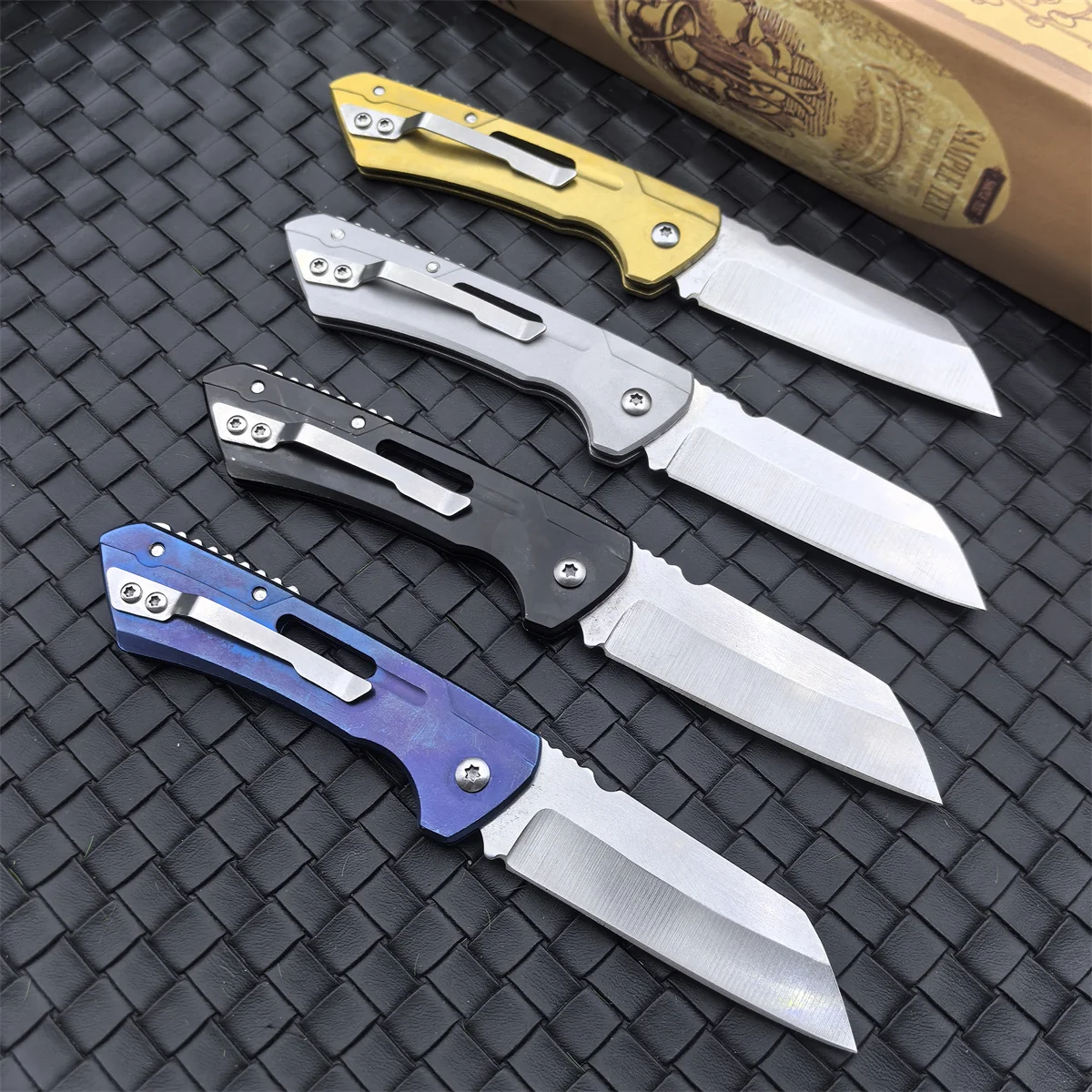 NEW 4 Color Folding Pocket Knife D2 Steel Blade Stainless Steel Handle Outdoor EDC Camping Knife Fishing Knife