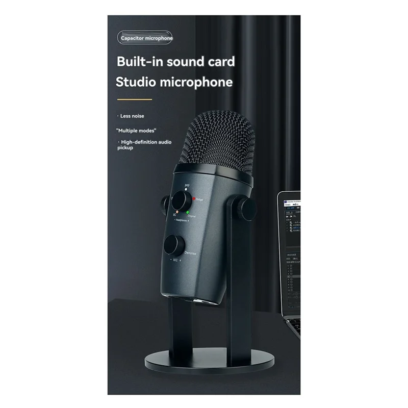 

FFYY-USB Bluetooth Microphone Condenser Mic With Quick Mute, Plug & Play Cardioid Pickup For Recording Streaming Podcasting