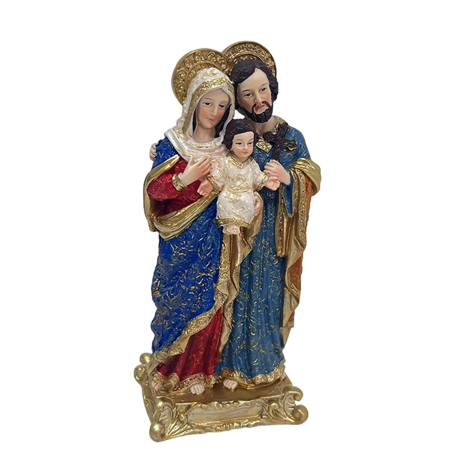 Christmas Nativity Figurine Resin Decorative Statue Sculpture Creative Holiday Decor for Home Bedroom Table Centerpiece