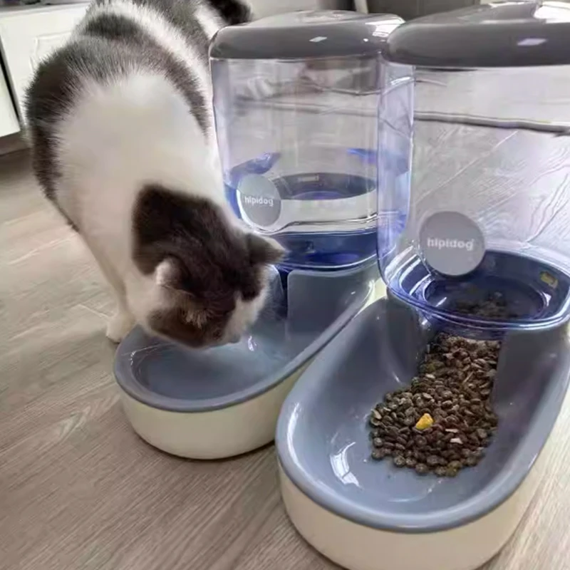 Cat Water Dispenser Automatic Dog Cat Feeder and Water Dispenser Gravity Food Feeder Large Capacity 4L Pet  Drinking Waterer