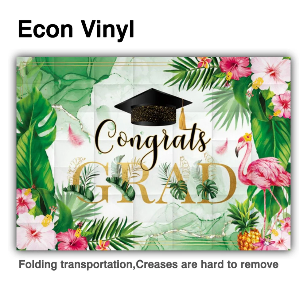 Funnytree Congrats Grad พรหม Decor Party 2022ฉากหลัง Jungle หมวก Flamingo ดอกไม้ทอง Photocall พื้นหลัง