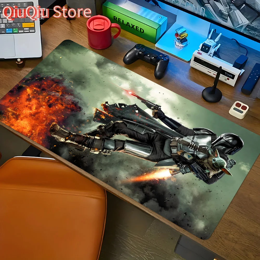 STAR WARS Mandalorian Oversized Mouse Pad - Durable, Anti-Slip Desk Mat with Intricate Armor Design, Perfect for Gamers & Studen
