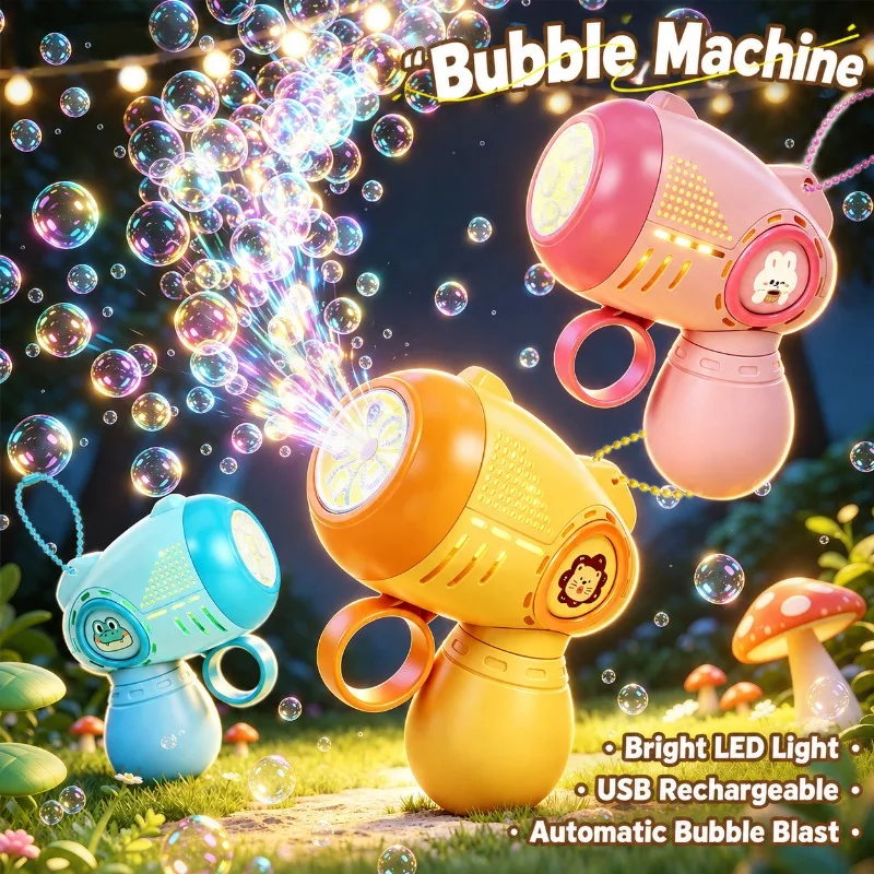 New Pocket Sized Bubble Blaster Fully Automatic Electric Shooter Pendant, Handheld Outdoor Play Gadget for Youngsters Summer