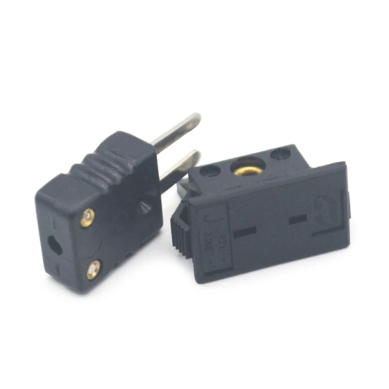 E5BE Upgraded J-Typ Thermocouple Wire Connector Mini Plug Male & Female Wire Circuits Connector for Panel Mount 1 Pair