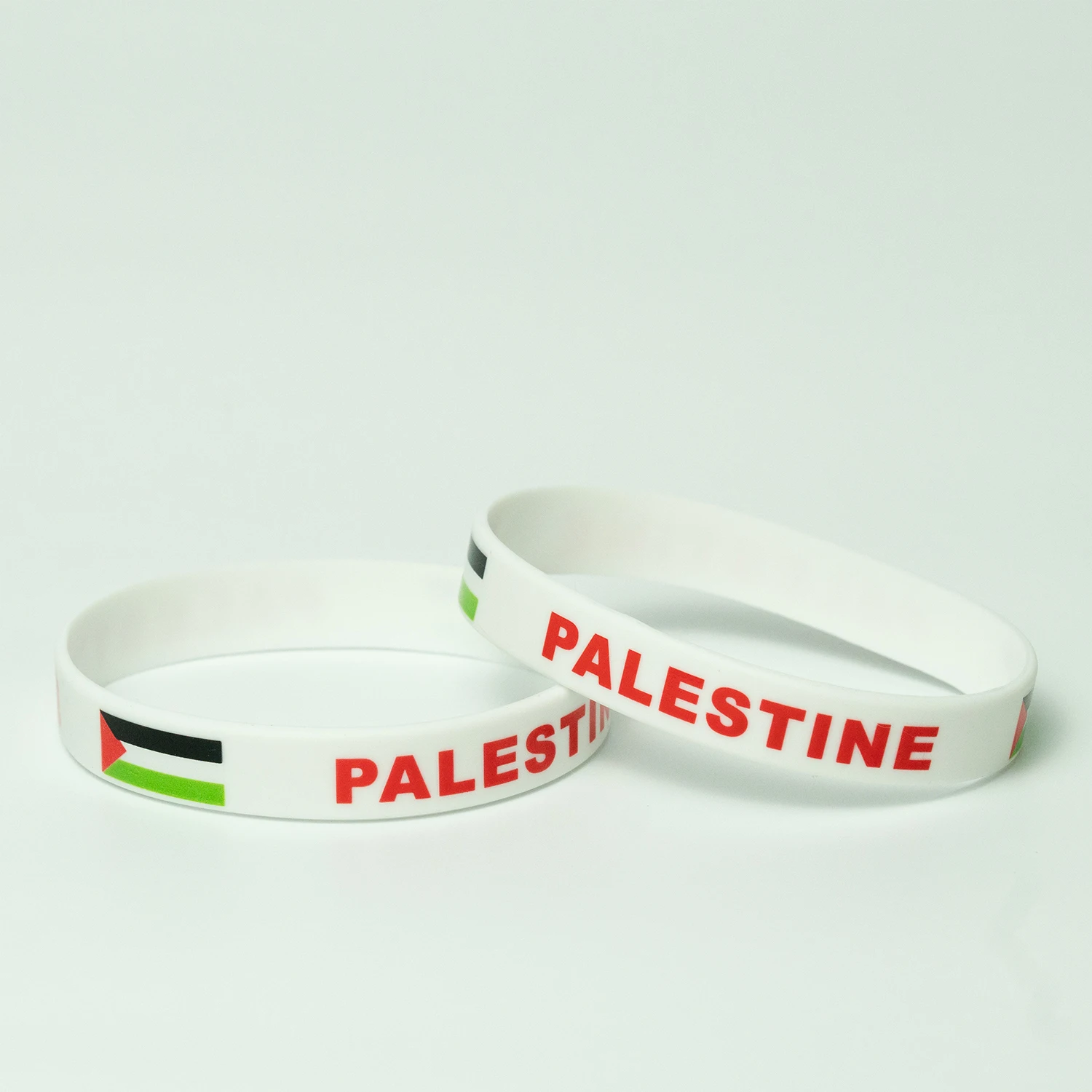 Pilihan 2 buah gelang bendera Palestina gelang silikon gelang karet aksesori modis