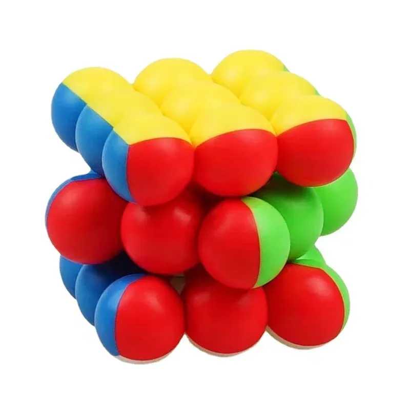 용준 구슬 매직 큐브, 다채로운 병, 라운드 퍼즐, 재미있는 어린이 장난감, 3x3x3