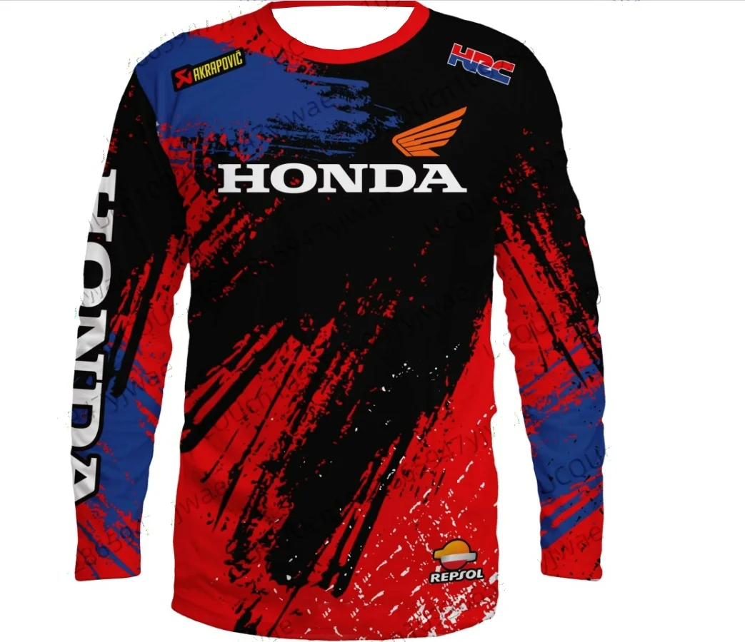 

Letter pattern Motociclista Biker Deportiva Honda Quick Drying Long Sleeved Honda Riding T-shirt Tops For Men And Women