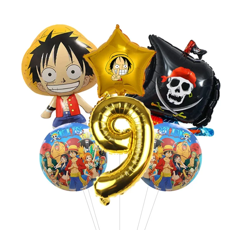 Jungen Anime Geburtstags-Ballonpaket One Piece Luffy Folienballon mit Konfetti Latex-Bündel für Heimparty – Detail 19