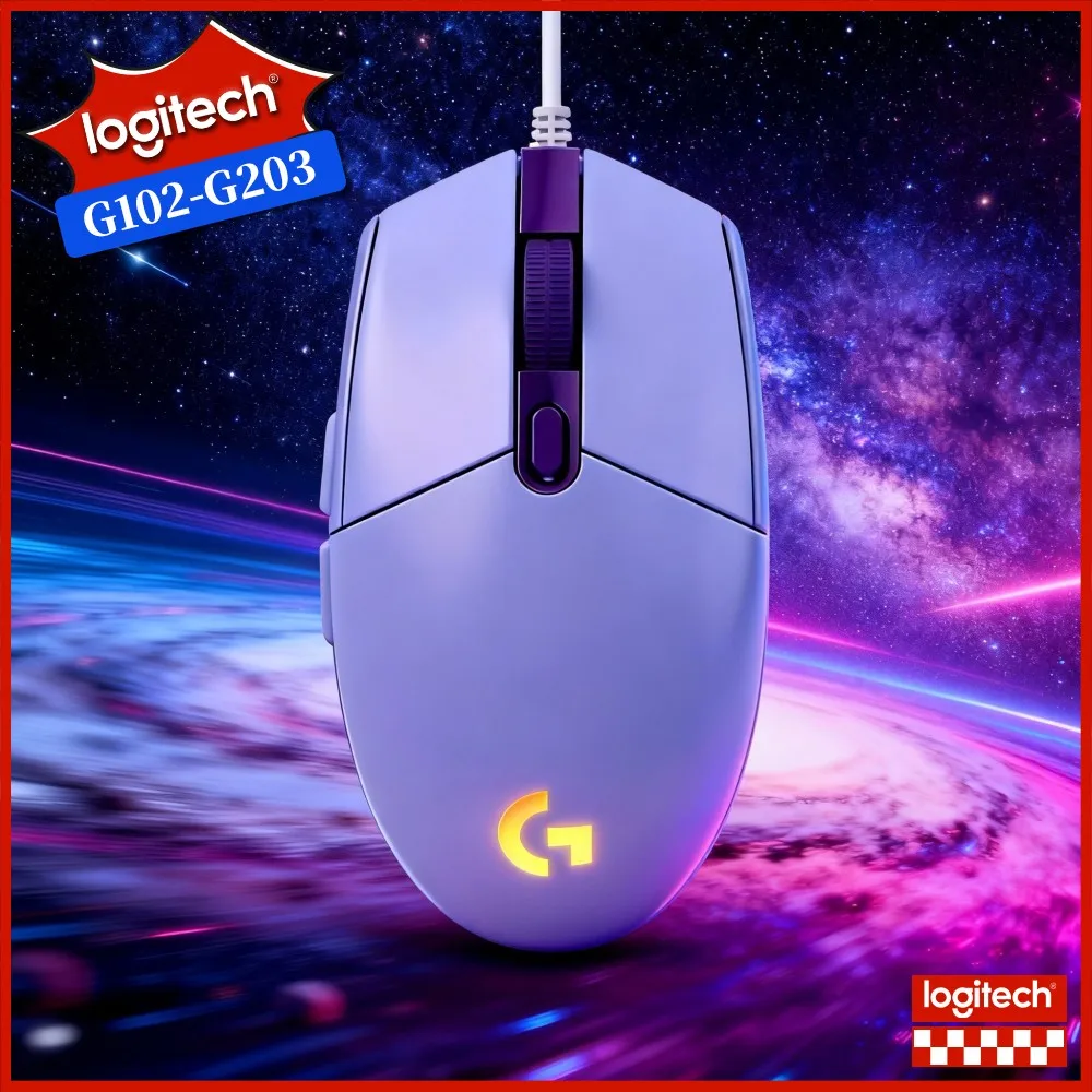 Logitech G102 Wired Gaming Mouse, 8X Faster Response, 16.8M RGB Colors, 6 Programmable Keys, Comfort Grip For Long Hours