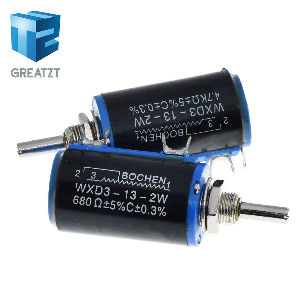 GREATZT WXD3-13-2W 100 200 220 470 680 R Ohm 1K 2.2K 3.3K 4.7K 5.6K 6.8K 10K 22K 33K 47K 100K Ohm Wirewound Potentiometer