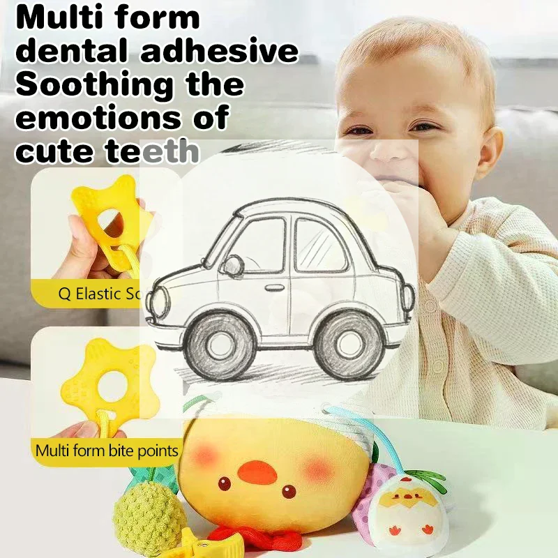 

Подвесная игрушка-погремушка для детской кроватки на шнурке, развивающая игрушка для новорожденных, мультяшные животные, Монтессори, развивающая игрушка для малышей