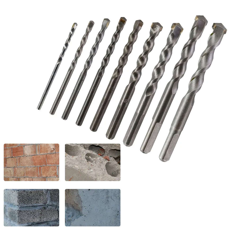 Tungsten Carbide Drill Bit Masonry Tipped Concrete Drilling 3-16mm Twist Drill Bit Tungsten Steel Alloy Drill Bit Power Tools