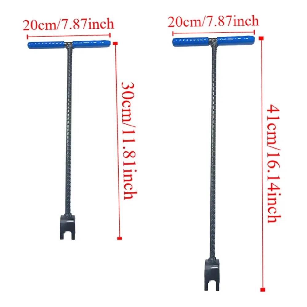 Sturdy Steel T-Handle Wrench Heavy Duty Threaded Reinforced Water Meter Key with Four-way Utility Key U-Head Design