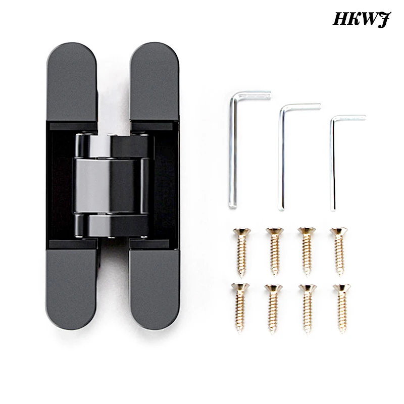 6 Inch Hidden Zinc Alloy Door Hinges Heavy Duty Invisible Hinges 180 Degree Swing Hinge 3 Way Adjustable Butt Concealed Hinge